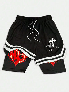 Summer Double-Decker Polyester Solid Mesh Séchage rapide Poches respirantes Gym Sports Short double 2 en 1 pour hommes - Product Image 6