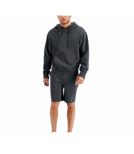 100% ชุดวิ่งออกกำลังกายผ้าฝ้าย2ชิ้นระบายอากาศได้ดีสไตล์สตรีทกางเกงขาสั้นมีฮู้ดไซส์ใหญ่สำหรับผู้ชายฤดูหนาว - Product Image 3