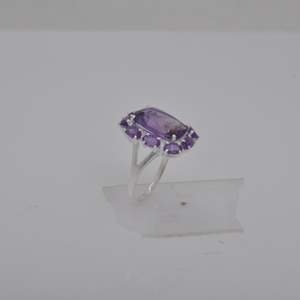 New Arrival 925 Sterling <b>Silver</b> <b>Wedding</b> Jewelry <b>Ring</b> for <b>Women</b> Amethyst Gemstone with Bezel Setting for Parties - Product Image 1
