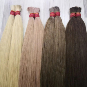 Extensions de cheveux en vrac de haute qualité au prix de gros 100 grammes 26 pouces Texture droite de couleur claire doublement étirée - Product Image 1