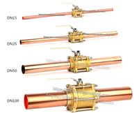 Vanne à boisseau sphérique pour gaz médical ANSI NFPA 99, en laiton 3PC, pour oxygène médical, à double port, avec support de montage et poignée verrouillable