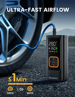 Compresseur d'air portable intelligent pour pneus de voiture, ABS, 4 fois plus rapide, 150 PSI, batterie rechargeable, lumière LED, jauge de pression numérique