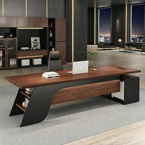 Walnut Brown Solid Wood <b>L</b>-<b>Shaped</b> Executive <b>Desk</b> with Wireless Power Outlet and Privacy Panel 1-Year Warranty - Product Image 2
