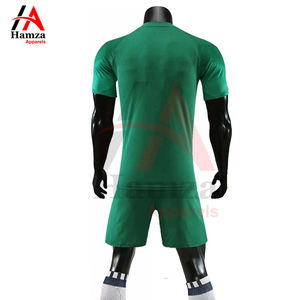 Uniforme de football professionnel col en v vert conception personnalisée léger respirant extensible demi manches unisexe adulte - Product Image 2
