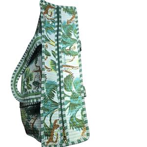 100% Cotton Handblock Printed Floral Design Quilted <b>Tote</b> <b>Bag</b> Shoulder <b>Bag</b> <b>with</b> <b>Zip</b> - Product Image 3