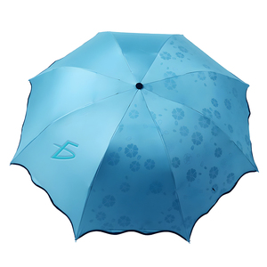 Ombrello Magico - Grazioso Ombrello Pieghevole in Tre Sezioni 190T che Cambia Colore con la Pioggia, Facile da Aprire per Viaggiare - Product Image 3