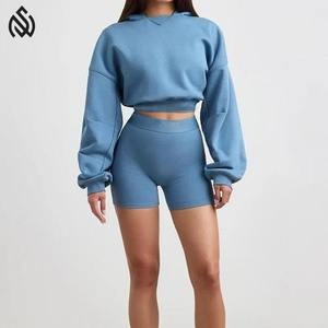2025 vente chaude femmes ensembles survêtement matériel de haute qualité taille élastique Logo personnalisé ensembles pour femmes - Product Image 1