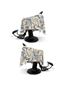 Vente en gros de cape ondulée bleue pour salon de coiffure avec logo personnalisé Cape PRO ondulée bleue pour salon Baber à la mode - Product Image 2