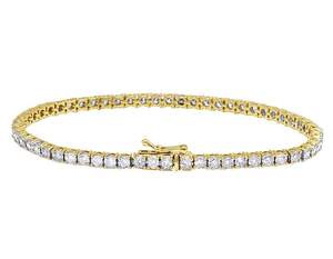 สร้อยข้อมือเทนนิสประดับเพชรสีเหลืองทองคลาสสิก10K สำหรับผู้หญิงของขวัญสุดหรู - Product Image 3