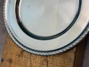 Plain Silver Steel Charger <b>Plate</b> Durable Designer Table Decor for Festive Occasions and Home Dining Handcrafted From India - Product Image 3