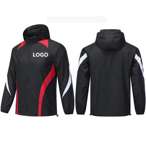 Chaqueta de Entrenamiento de Fútbol Personalizada para Hombre, Chaqueta Cortavientos Blanca, Sudadera con Capucha, Tops Deportivos para Entrenamiento, Chaqueta Impermeable Personalizada para Niños de Club - Product Image 2