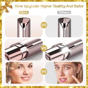 Depiladora Recargable Sin Dolor para Mujer, Resistente al Agua IPX7, Removedor de Vello Facial para Labios, Mentón y Brazos con 2 Cabezales de Repuesto - Product Image 5