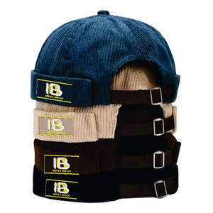 Gorro de Cuero Personalizado, Gorro de Algodón de Color Sólido, Gorro sin Visera, Gorro de Propietario, Estilo Retro, Gorra de Béisbol sin Visera - Product Image 6