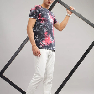 OEM hombres tie Dye camisetas verano casual personalizado impreso tela de algodón transpirable con etiqueta privada y logotipo de personalización - Product Image 2