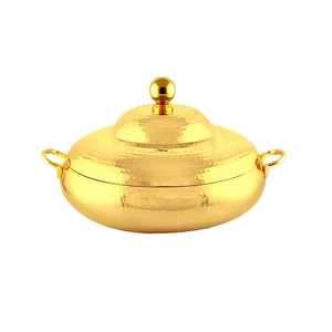 Design royal plaqué or et durable, la casserole ronde en métal parfaite pour chaque repas et occasion - Product Image 2