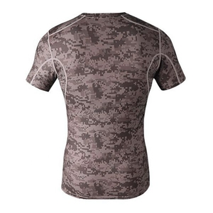 MMA Chemise de compression à sublimation imprimée sur mesure avec motif camouflé BJJ OEM Rush Guard pour hommes - Product Image 3