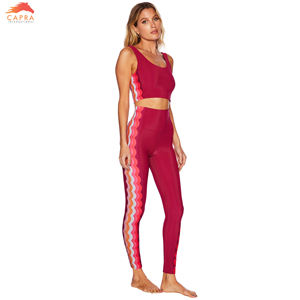 Vêtements pour femmes 2025 Meilleur design Poids léger Col rond Impression personnalisée Ensemble de yoga pour femmes de haute qualité - Product Image 4