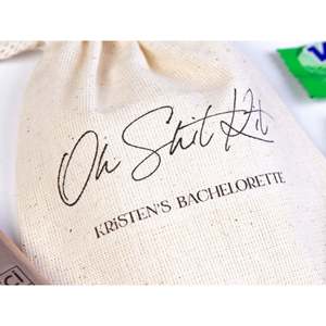 Bolsas para la resaca Oh Shit Kit, personalizadas y hechas a mano, para despedidas de soltera, con pantalla protectora para embalaje artesanal y protección contra el polvo, en promoción - Product Image 5