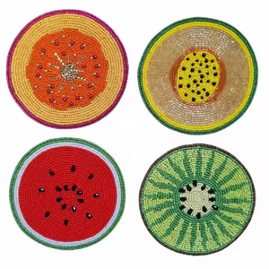 ชุดที่รองแก้วลูกปัดทรงกลม4ชิ้นสำหรับตกแต่งโต๊ะรับประทานอาหารและโต๊ะกาแฟ - Product Image 6