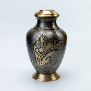 High Quality Eco-Friendly Custom Made Adult Cremation Urn Modern Design Wholesale Metal Handicraft Ashes Tabletop <b>Vase</b> Vietnam - Product Image 1