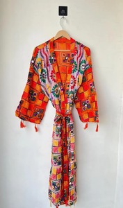 Belle Broderie Phulkari Kimono Demoiselle D'honneur Phulkari Kimono Miroir Travail Kimono Long Phulkari Kimono Robes Femmes Cadeau Pour Elle - Product Image 2