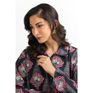 Camisa Larga Informal Estampada de Cambray con Tela Popelina y Cuello de Camisa Modelo IPS-77155 - Product Image 2