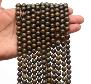 Collar de Cristal Natural, Cuentas de Broncita Lisas, Piedra Roja Pulida, Joyería, Hilo Suelto, Mayorista de Piedras Preciosas para Sanación - Product Image 6