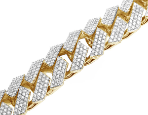 Cadena de eslabones cubanos de plata S925 chapada en oro de Hip Hop de moda con diamantes de moissanita completamente redondos regalo de boda personalizado para hombres - Product Image 5