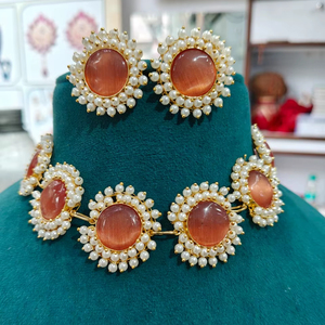 Conjunto de collar de diseñador de moda con aspecto de fabricación india, joyería de moda india para mujeres y niñas, ropa de fiesta - Product Image 1