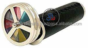 Kaléidoscope classique en laiton en cuir fait à la main Double roue kaléidoscope \ jeu de motif en laiton \ enfants anniversaire Halloween cadeau de noël - Product Image 3