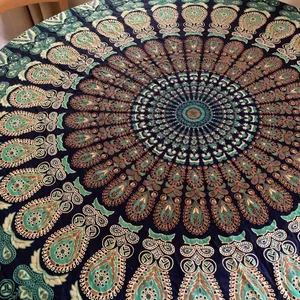 Copri tavolo in tessuto di cotone Mandala bellissimo telo mare rotondo tovaglia da parete appesa qualità Premium Yoga tappetino alla rinfusa OEM