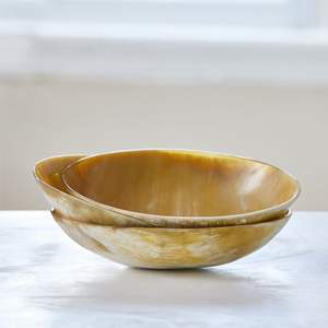 ASISTENTE HECHO A MANO DE ALTA CALIDAD ARTESANAL CUENCO DE CUERNO DE ALTO PULIDO Utensilios de cocina para servir sopa Fideos Tazón de cuerno elegante - Product Image 5