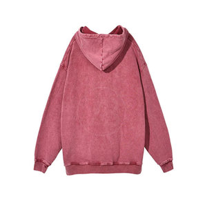 Haute qualité hommes surdimensionné lavage à l'acide pull à capuche 100% coton décontracté vêtements de rue pour l'hiver solide motif à capuche en gros - Product Image 2