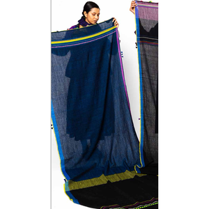 FOLKLORE 107 Elegante Chal de Lana Azul Medianoche Transpirable de Cachemira Pashmina para Otoño, Accesorio de Moda Perfecto para Fiestas - Product Image 2