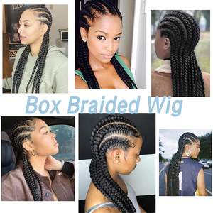 Pelo Afro Loc rizado resistente al calor, peluca trenzada de pelo humano profundo de fibra alta - Product Image 5