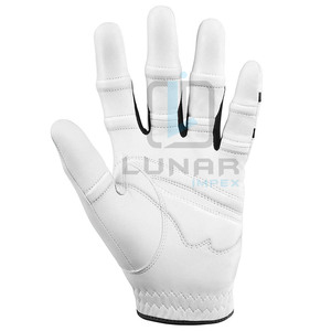 Guantes de golf antideslizantes ajustables para hombres adultos Cabretta cuero piel de oveja Color blanco deportes Golf Grip con su propio logotipo de diseño - Product Image 2