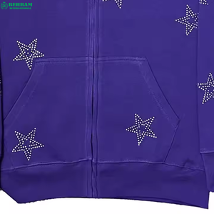 Sudaderas con Cremallera Unisex al por Mayor, 100% Algodón, Ligeras, Transpirables, Ropa de Invierno en Diferentes Colores con Pedrería para el Trabajo - Product Image 4