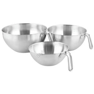Tazón de acero inoxidable al por mayor Premium Moji con un mango de alambre largo juego de 3 piezas - Product Image 1
