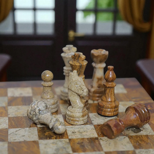 Marble Storage Box Chess Set | Handcrafted Black White Chess Board Game | Classic Strategy <b>for</b> Adults <b>Kids</b> | Home Angel Animal - Product Image 6