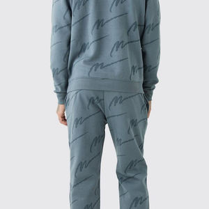 ชุดวอร์มลำลองสีพื้นสำหรับผู้ชายกางเกงวิ่งแบบสวมหัวมีฮู้ดผ้าขนแกะคอตตอน100% สบายแห้งเร็ว - Product Image 5