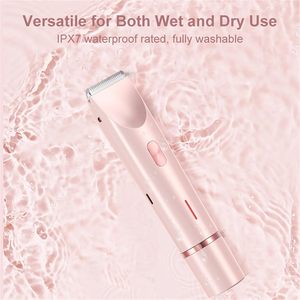 Rasoir double tête 2-en-1 étanche IPX7, lame amovible pour utilisation humide et sèche, pour le rasage des aisselles, des jambes, des bras, du visage et du corps - Product Image 4