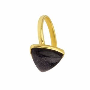 Bague de réglage de lunette en forme de trillion de 10mm en grès naturel en argent sterling 925 massif pour femmes bijoux fins faits à la main - Product Image 3