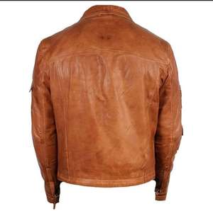 Vestes en cuir pour hommes fabriquées en usine avec décoration en fourrure Étiquette personnalisée Taille confortable pour les Offres Spéciales d'hiver à un prix - Product Image 3