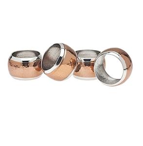 Anillo de cobre para servilleta, diseño de tallo de hoja de aspecto moderno, cobre sólido brillante, pulido, precio al por mayor - Product Image 2