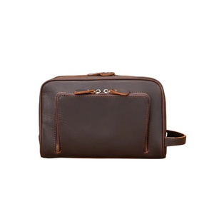 Wholesale Premium Quality Vintage Genuine Leather Large Fashion Dopp Kit Handcrafted Cowhide Travel for Bag Zipper Heavy - Product Image 1