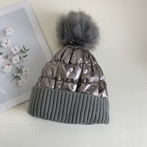 New Puffer Style Beanies Wholesale Knit Beanie with LOGO Custom Adult Acrylic Beanie Hats for <b>Men</b> Women - Product Image 4