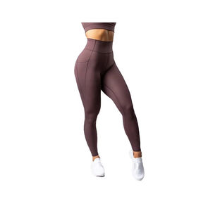 New Arrival Women's High Waist Breathable Yoga <b>Leggings</b> <b>with</b> <b>Pocket</b> Mid Waist Tummy Control <b>Leggings</b> for Women - Product Image 6
