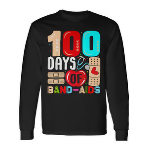Maglietta a Maniche Lunghe per il 100° Giorno della Scuola Infermiera - 100 Giorni di Cerotti - Prodotto Promozionale - Product Image 2