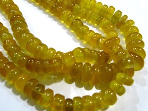 Cuentas de Calcedonia amarilla Natural Rondelle lisas de 10-12mm cuentas de 8 pulgadas de largo para hacer joyas - Product Image 3