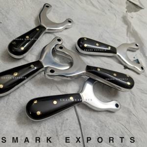 Handcrafted Aluminium Slingshot with Buffalo Horn Handle Premium Quality Hunting Catapult Strong and Durable Outdoor Slingshot - Product Image 4